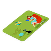 Retro Reading Woman Flexible Magnet (Linke Seite)