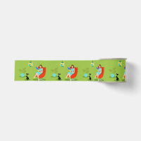 Retro Reading Woman Grosgrain Ribbon
