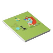 Retro Reading Woman Notepad Notizblock (angewinkelt)