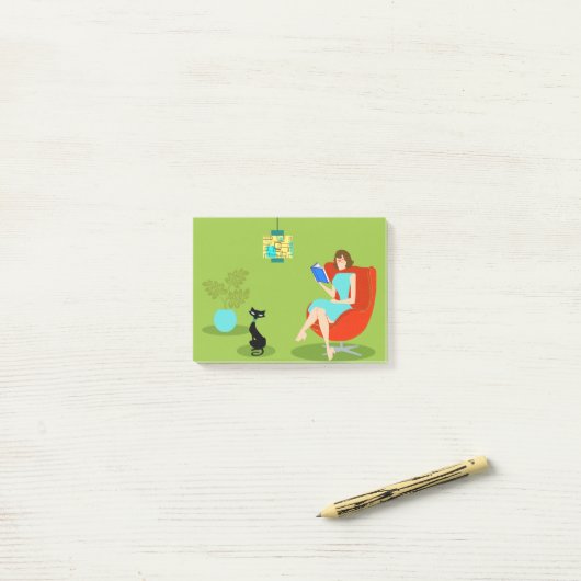 Retro Reading Women Post-it Notes Post-it Klebezettel (Auf Schreibtisch)