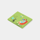 Retro Reading Women Post-it Notes Post-it Klebezettel (angewinkelt)