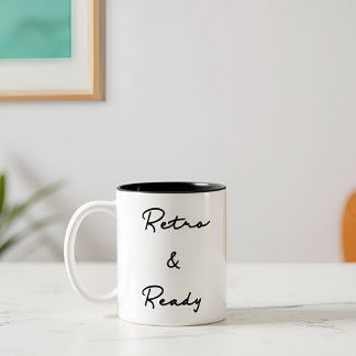 Retro & Ready Vintage-Zitat Zweifarbige Tasse