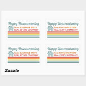 Retro Real Estate Company House Marketing Rechteckiger Aufkleber (Blatt)