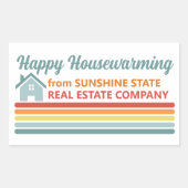 Retro Real Estate Company House Marketing Rechteckiger Aufkleber (Vorderseite)