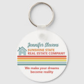 Retro Real Estate Company Realtor Marketing Schlüsselanhänger (Vorderseite)