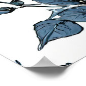 Retro-Rebellion: Skelett in Denim und Rose Poster (Ecke)