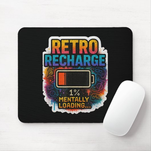 “retro Recharge – Mentally Loading…” Mousepad (Mit Mouse)