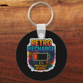 “retro Recharge – Mentally Loading…” Schlüsselanhänger (Vorderseite)