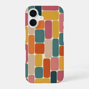 Retro-Rechteck-Mosaik iPhone 16 Hülle