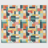 Retro-Rechtecke Abstrakt Mitte Jahrhundert Moderne Geschenkpapier (Flach)