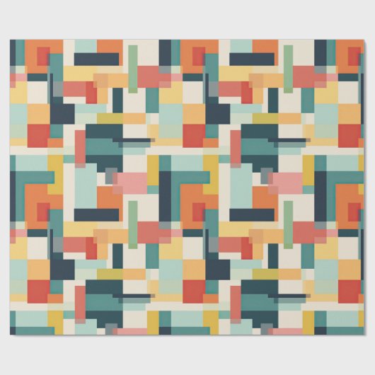 Retro-Rechtecke Abstrakt Mitte Jahrhundert Moderne Geschenkpapier (Flach)