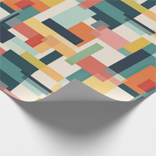 Retro-Rechtecke Abstrakt Mitte Jahrhundert Moderne Geschenkpapier (Ecke)