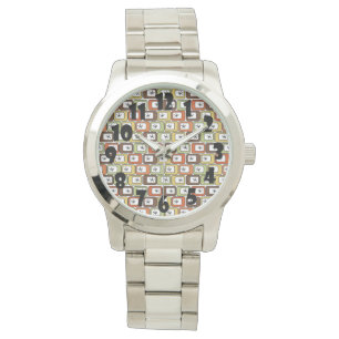 Retro-Rechtecke mit Sternexplosionen Armbanduhr