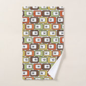 Retro-Rechtecke mit Sternexplosionen Badhandtuch Set (Handtuch)