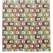 Retro-Rechtecke mit Sternexplosionen Duschvorhang (Vorderseite)