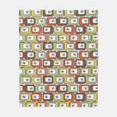 Retro-Rechtecke mit Sternexplosionen Fleecedecke (Vorderseite)