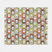 Retro-Rechtecke mit Sternexplosionen Fleecedecke (Vorderseite (Horizontal))