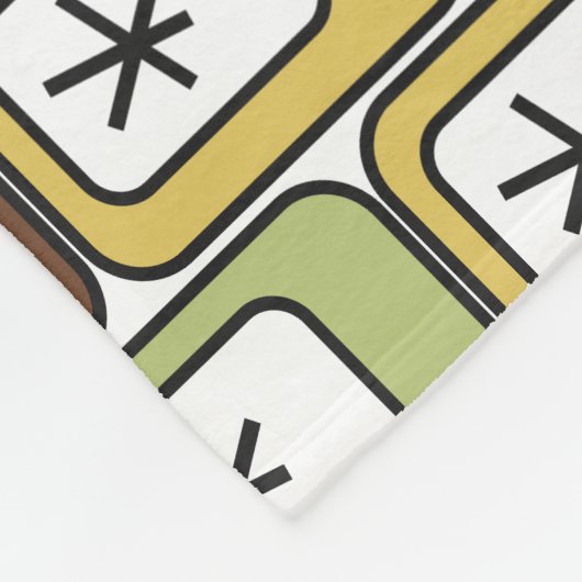 Retro-Rechtecke mit Sternexplosionen Fleecedecke (Ecke)