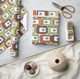 Retro-Rechtecke mit Sternexplosionen Geschenkpapier