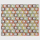 Retro-Rechtecke mit Sternexplosionen Geschenkpapier (Flach)