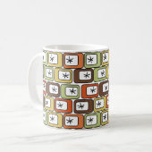 Retro-Rechtecke mit Sternexplosionen Kaffeetasse (Vorderseite Links)