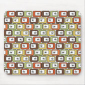 Retro-Rechtecke mit Sternexplosionen Mousepad (Vorne)