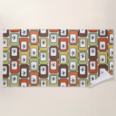 Retro-Rechtecke mit Sternexplosionen Strandtuch (Vorderseite)