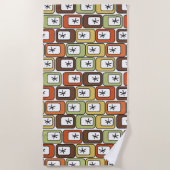 Retro-Rechtecke mit Sternexplosionen Strandtuch (Vorderseite)