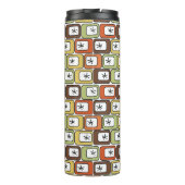 Retro-Rechtecke mit Sternexplosionen Thermosbecher (Rückseite)