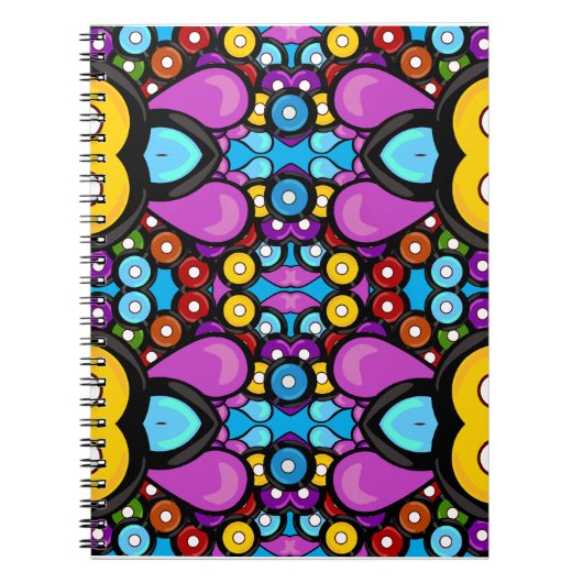 Retro Record Abstrakt Art Fun Design Notizblock (Vorderseite)