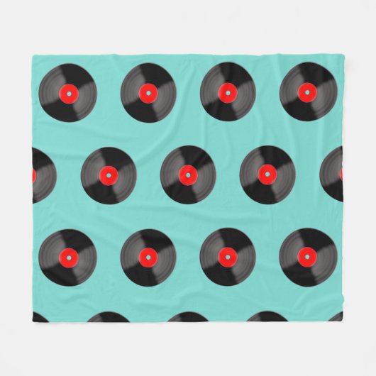 Retro Record Blanket Fleecedecke (Vorderseite (Horizontal))