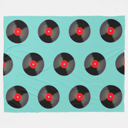 Retro Record Blanket Fleecedecke (Vorderseite (Horizontal))