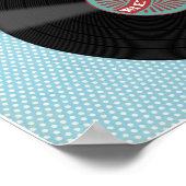 Retro Record Button-up Girl Poster (Ecke)