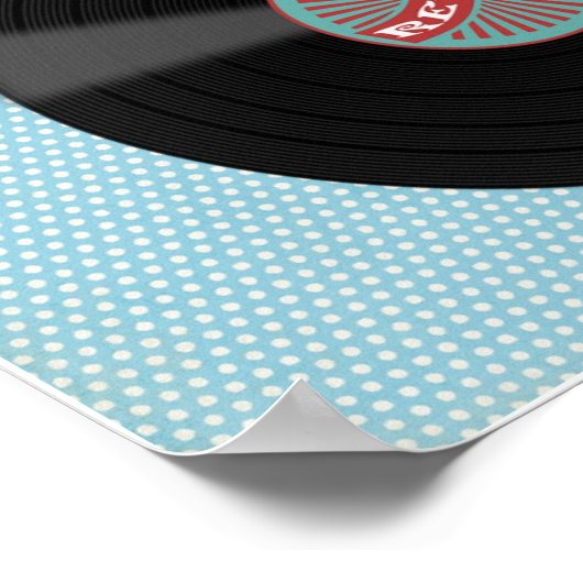 Retro Record Button-up Girl Poster (Ecke)