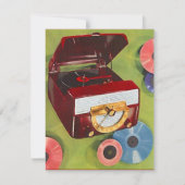 Retro Record Hop Sock Hop Wendezeit Einladung (Vorderseite)