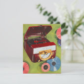 Retro Record Hop Sock Hop Wendezeit Einladung (Stehend Vorderseite)