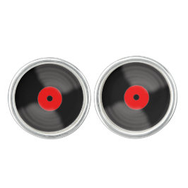 Retro Record Music Cufflinks Geschenk Manschetten Knöpfe
