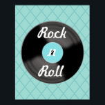 Retro Record Music Wall Art Poster Print Deco<br><div class="desc">Ein Retro-Album schmückt dieses lustige Aqua-Poster. Nutzen Sie diese Vintage Rock'n'Roll-Record Wanddekoration in einem Restaurant,  Keller,  Küche,  Café,  Restaurant,  etc... .Das Design stammt aus der Originalkunst.</div>