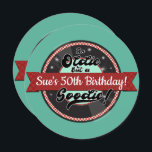 Retro Record Ribbon 50er Geburtstagsparty Einladung<br><div class="desc">Anpassen für jedes Ereignis</div>