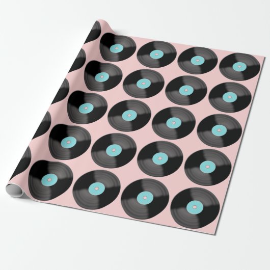 Retro Record Wrapping Paper Geschenkpapier (Ungerollt)