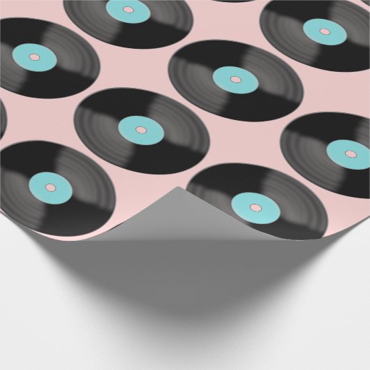Retro Record Wrapping Paper Geschenkpapier (Ecke)