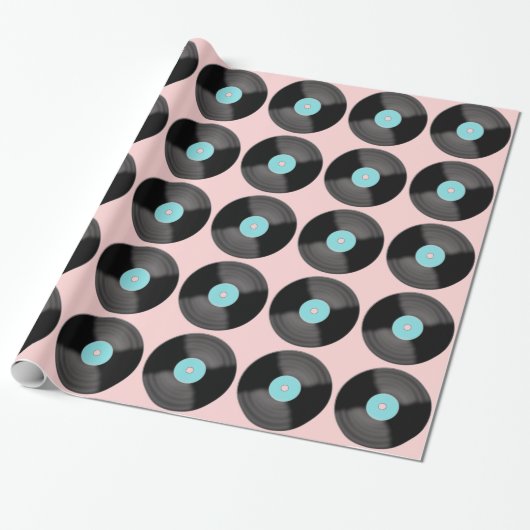 Retro Record Wrapping Paper Geschenkpapier (Ungerollt)