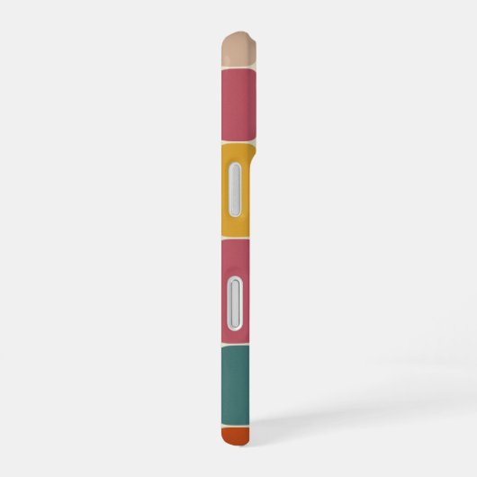 Retro Rectangle Mosaic iPhone 16 Hülle (Rechte Seite)