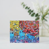 Retro Recycelnd Roboter Wall Art Graffiti Postkarte (Stehend Vorderseite)