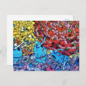 Retro Recycelnd Roboter Wall Art Graffiti Postkarte (Vorne/Hinten)