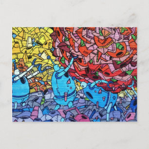 Retro Recycelnd Roboter Wall Art Graffiti Postkarte