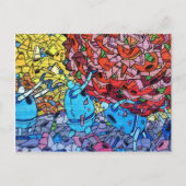 Retro Recycelnd Roboter Wall Art Graffiti Postkarte (Vorderseite)