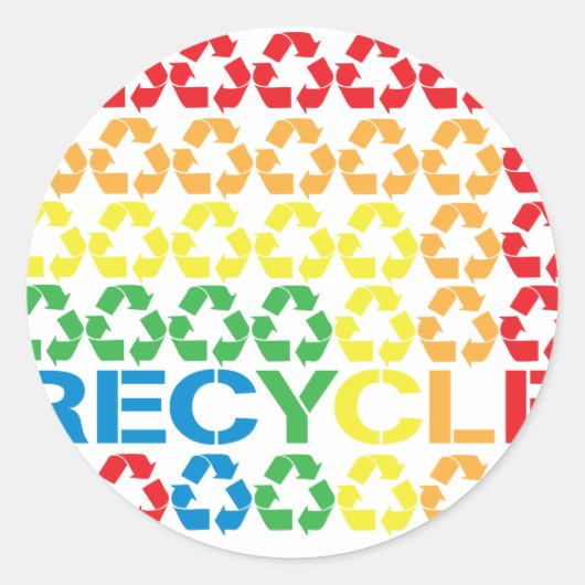 Retro-recycle Runder Aufkleber (Vorderseite)