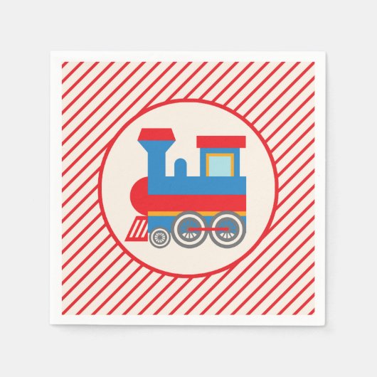Retro Red and Blue Train Serviette (Vorderseite)