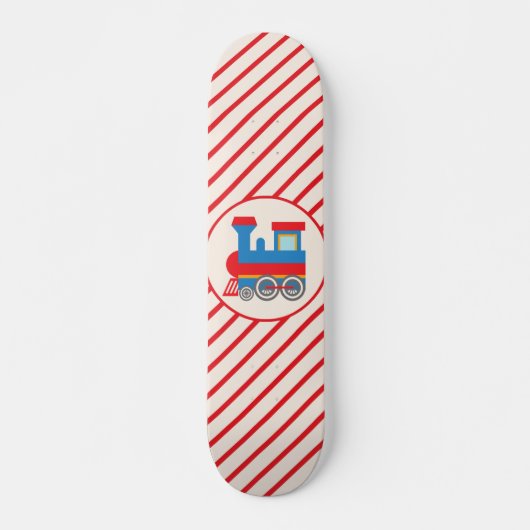 Retro Red and Blue Train Skateboard (Vorne)